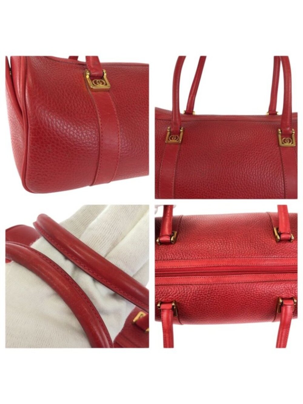 Gucci Vintage Interlocking Red Gold Leather 000 58 Mini Boston Bag - Picture 6 of 9